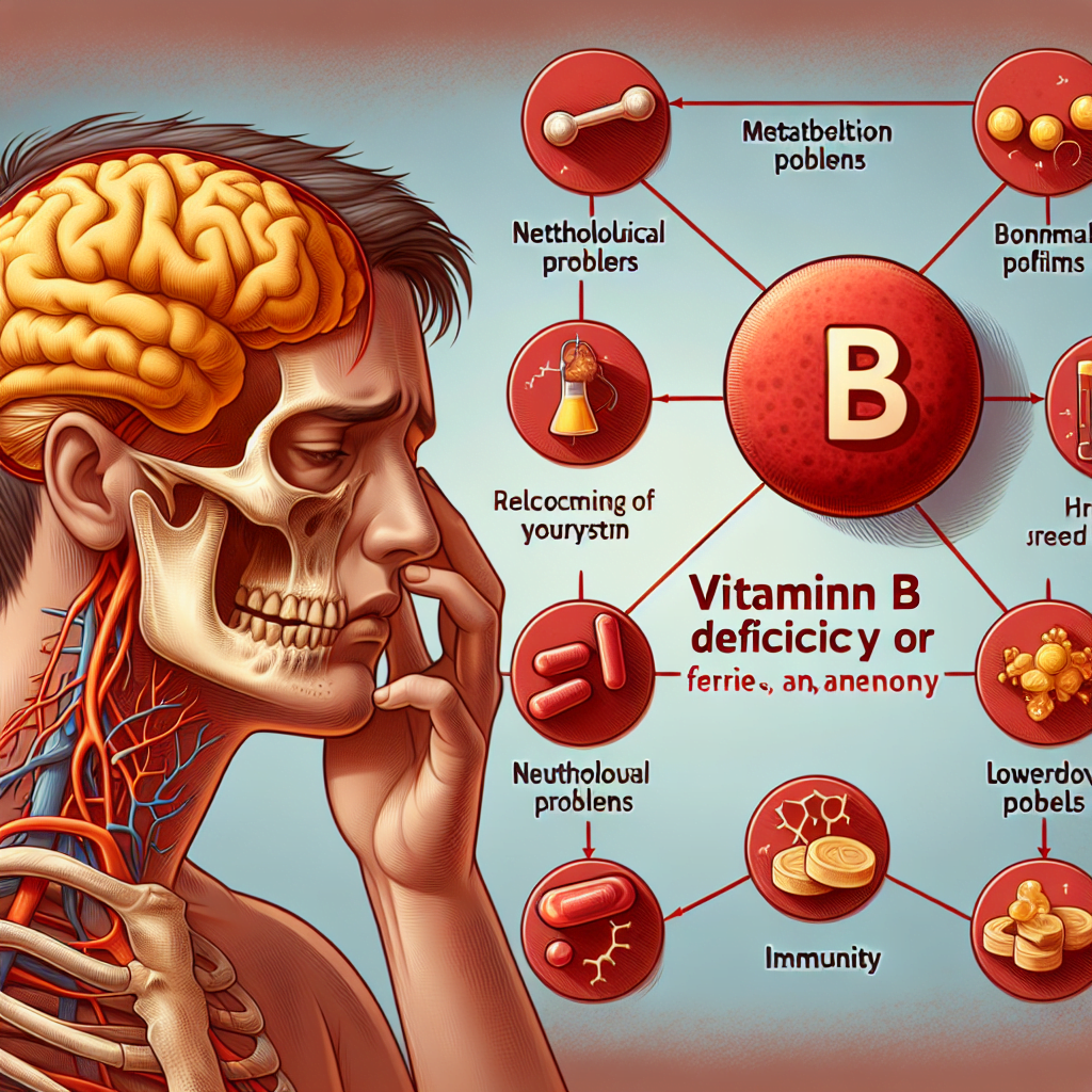 Deficitul de vitamina B poate duce la oboseala anemie probleme neurologice si imunitate scazuta. Complexul B este esential pentru metabolism functionarea sistemului nervos si productia de celule rosii in sange