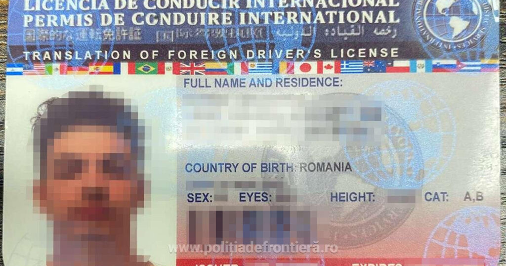 Un minor din Dolj prins de poliistii de frontiera la volan cu un permis fals care parea eliberat de autoritatile din SUA
