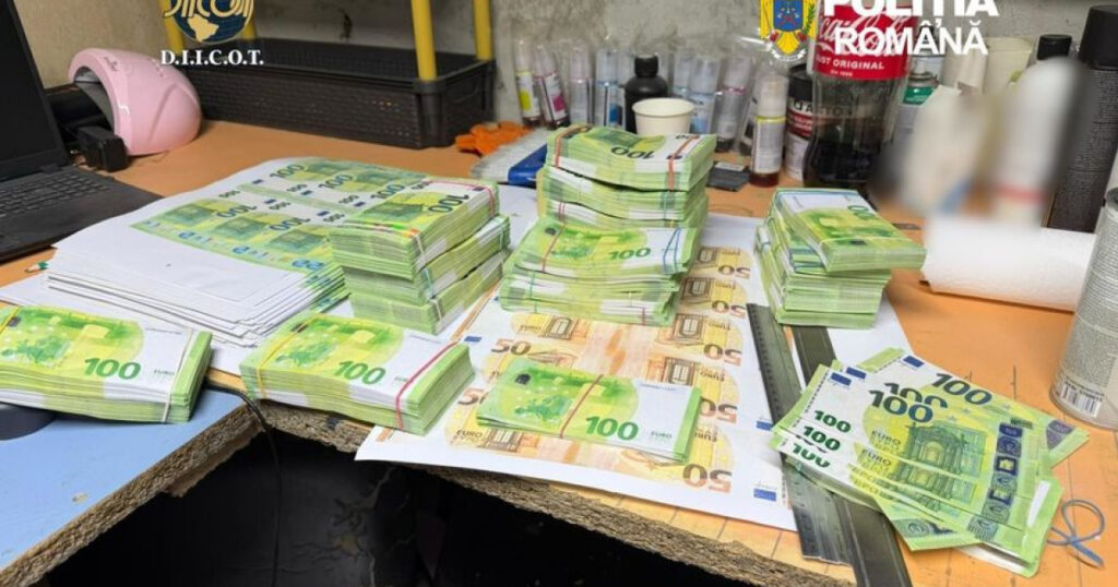 Fabrica de bani falsi din Suceava Trei romani si un italian au tiparit 2 milioane de euro bancnotele au