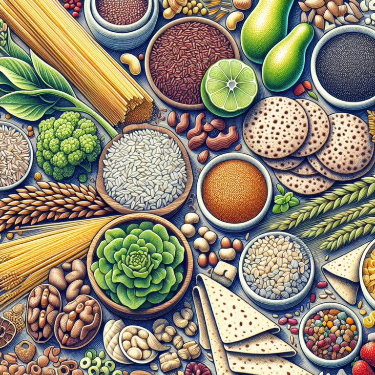 Orez brun Quinoa Hrisca Salata verde Paste integrale Tortilla de porumb Vafe de orez expandat Nuci si seminte